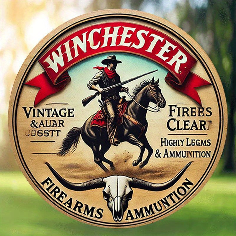 Outdoor Hunting Events - Винтажная круглая металлическая табличка Winchester для